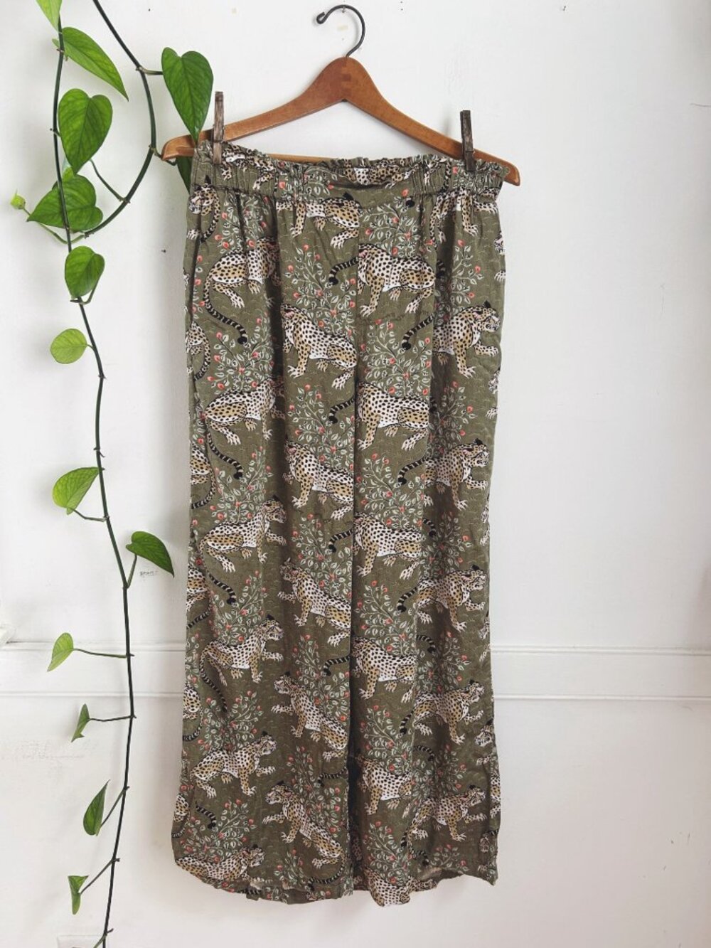 Printfresh Bagheera Leopard Print Pajama Set Green Small Organic Cotton Blend S - Picture 6 of 16